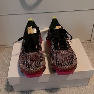 Black and Pink Nike Vapormax Shoes